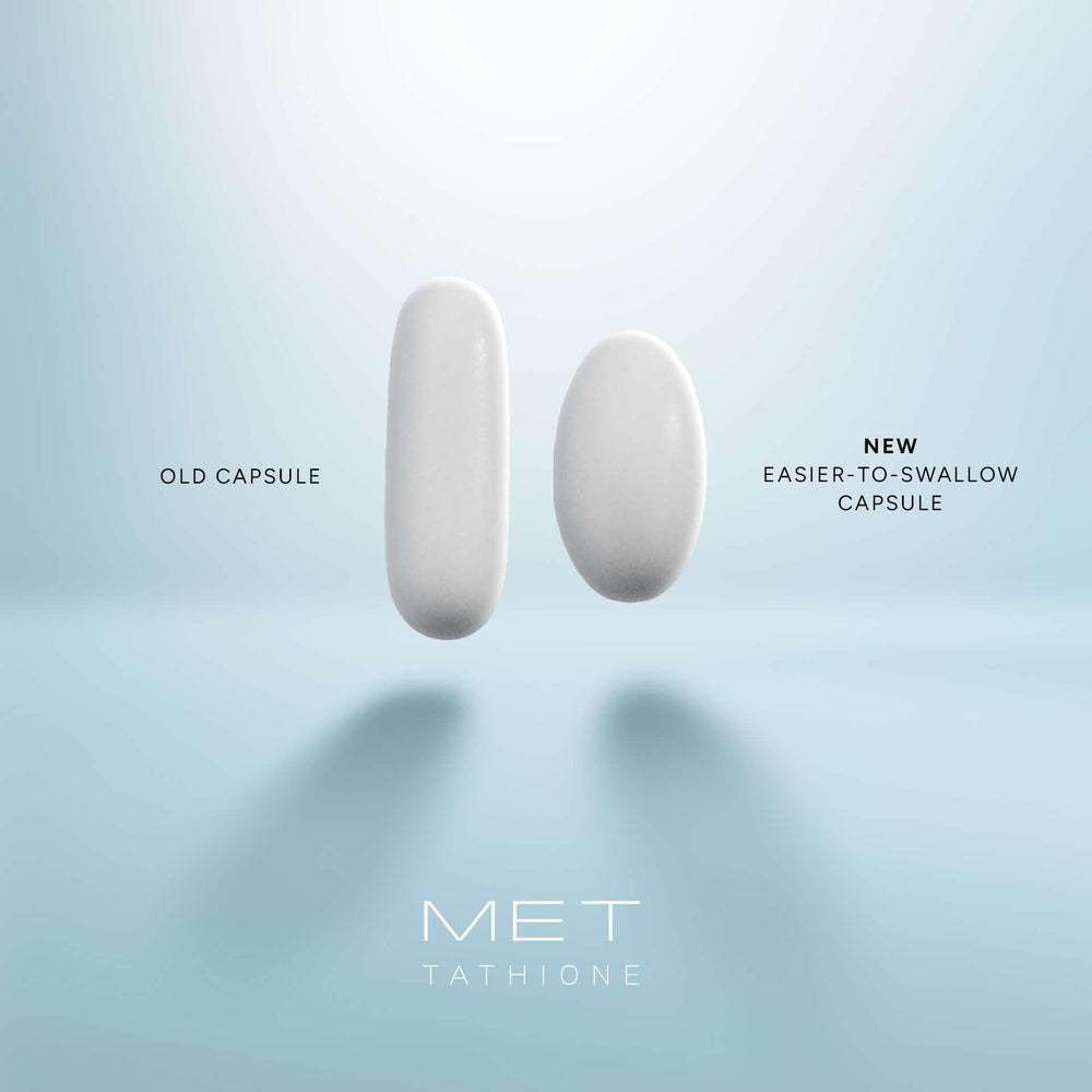 Met Tathione on a clean surface suggesting daily wellness routine.