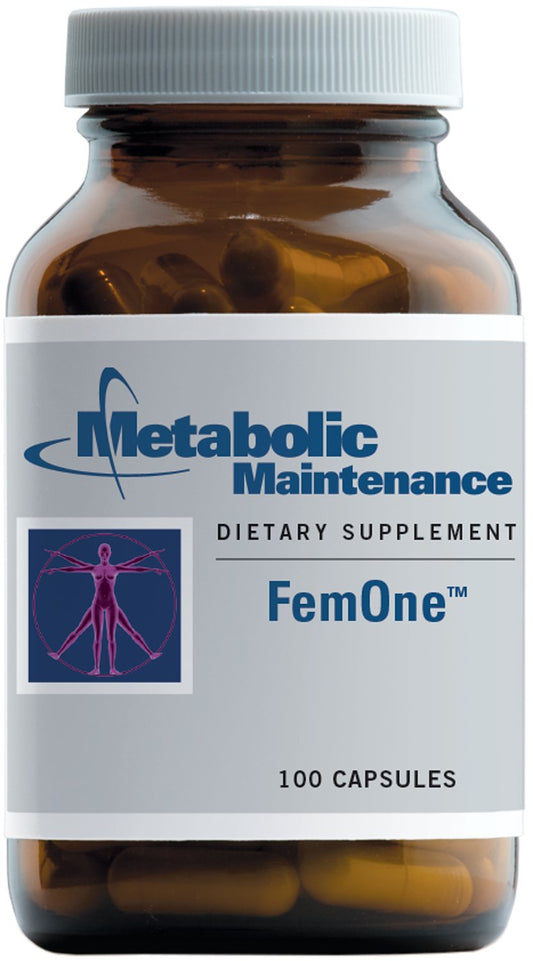 Metabolic Maintenance Fem One bottle highlighting higher absorption support for women's wellness.