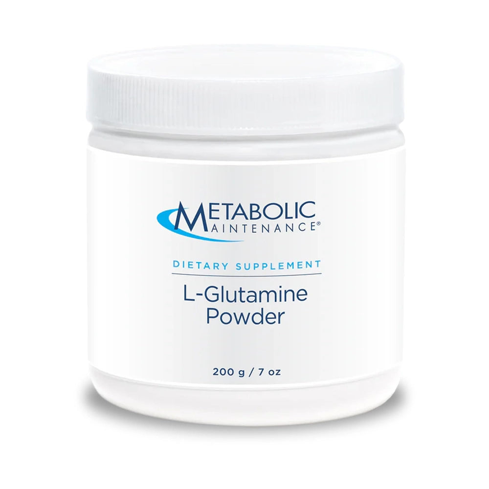 Metabolic Maintenance L-Glutamine powder bottle, neutral taste for daily gut support.