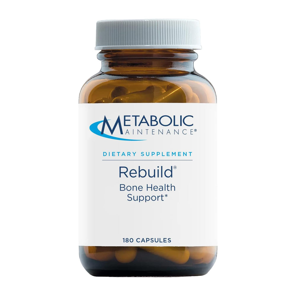 Metabolic Maintenance Rebuild bottle highlighting bone health support for daily wellness