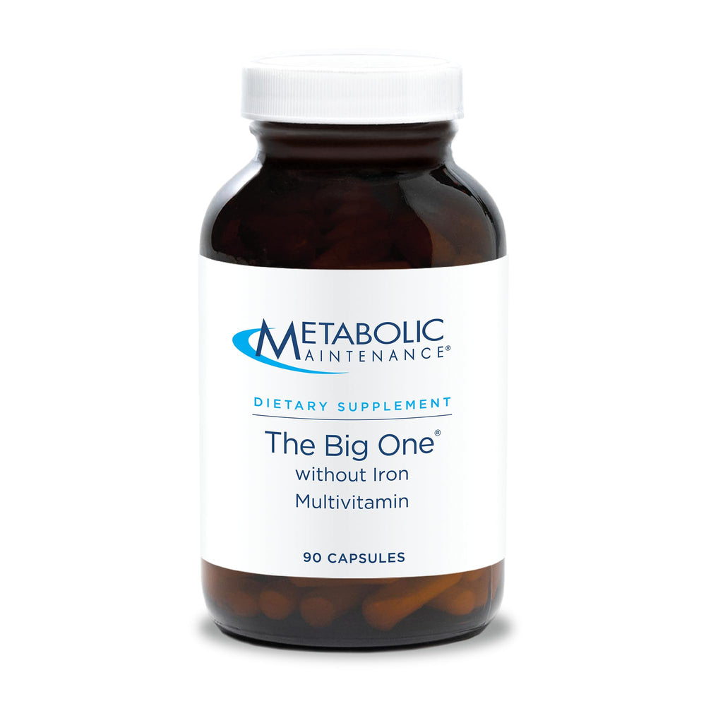 Metabolic Maintenance The Big One bottle front view for iron-free daily support.