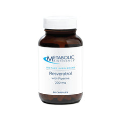 Metabolic Maintenance Trans-Resveratrol bottle pour highlighting antioxidant support.