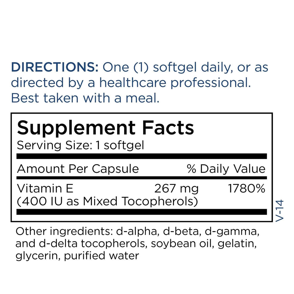 Graphic illustrating mixed tocopherols for Metabolic Maintenance Vitamin E supplement.