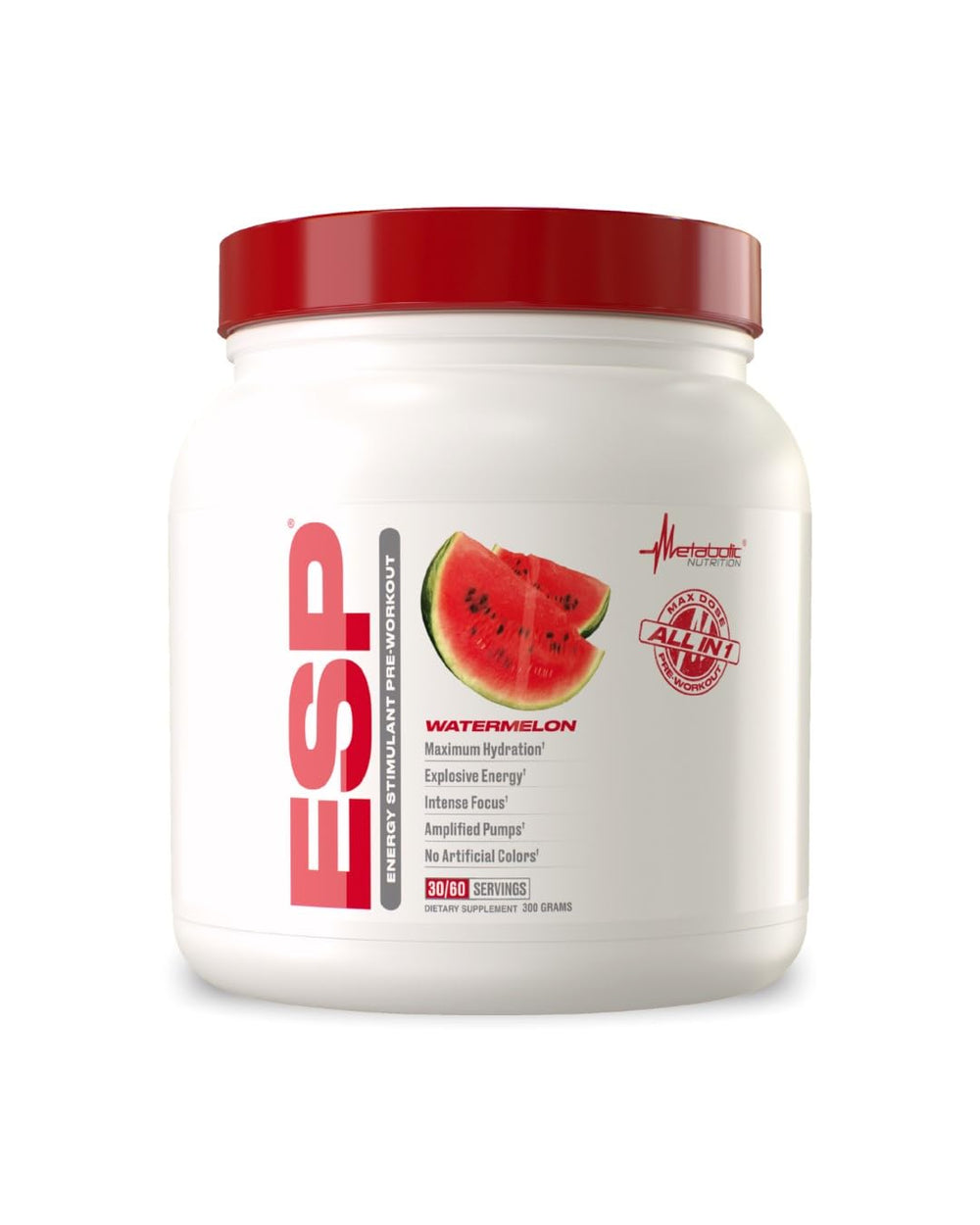 Metabolic Nutrition ESP energy-focused bottle ready for high-intensity training.