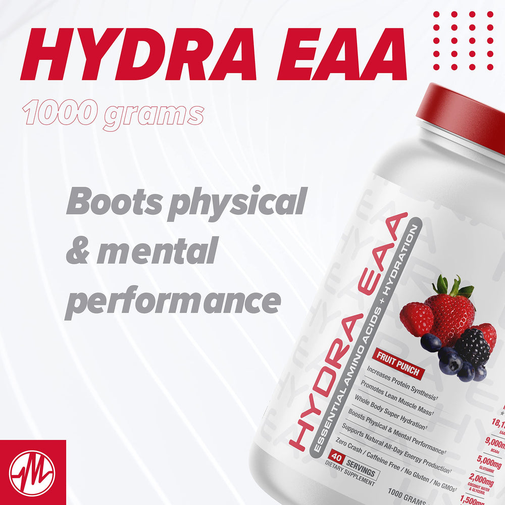 Metabolic Nutrition Hydra EAA mixer glass demonstrates easy mixing for post-workout use