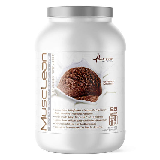 Metabolic Nutrition MuscLean chocolate powder canister for a protein-packed keto shake