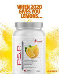 Lemonade-flavored PSP PreWorkout drink in a glass, refreshing for workout sessions
