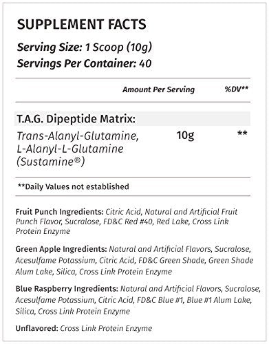 Metabolic Nutrition TAG scoop dispensing powder for fast mix after training.