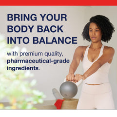 Metagenics Arginine Plus ingredients panel emphasizes non-GMO, gluten-free, vegetarian