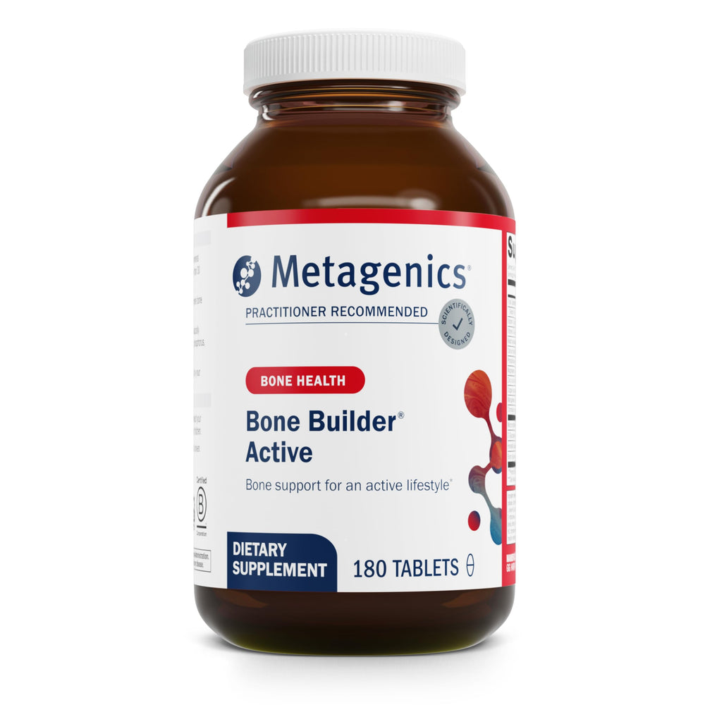 Metagenics Bone Builder Active bottle showing the mineral blend for bone support