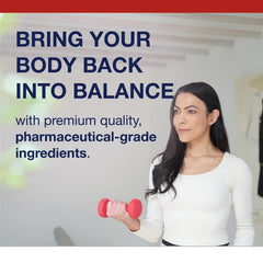 Serving-size illustration of Metagenics Bone Builder Extra Strength three tablets delivering calcium and phosphorus.
