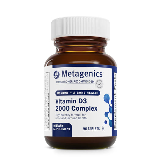 Metagenics D3 2000IU bottle image highlighting daily bone health support