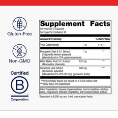 Nutrition label showing non-GMO and gluten-free claims for health-conscious shoppers.