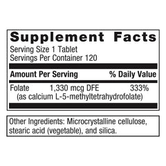 Close-up of FolaPro tablets emphasizes body-ready L-5-MTHF for smooth absorption.