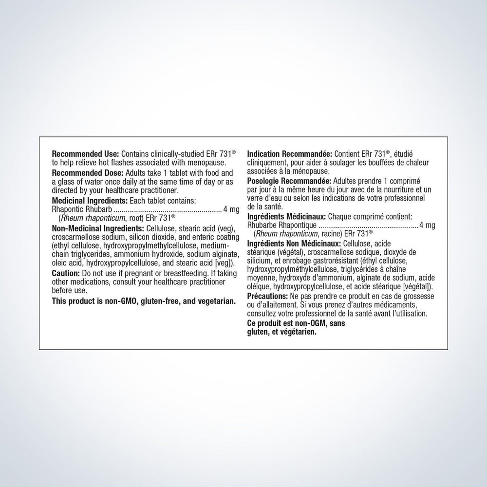 Metagenics HerWellness Estrovera tablet close-up highlighting daily 4 mg dosage