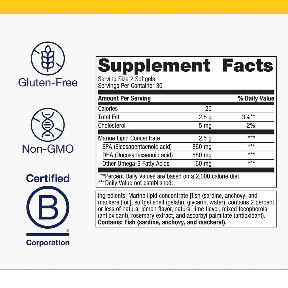 Metagenics OmegaGenics lemon-lime flavor for fresh daily use