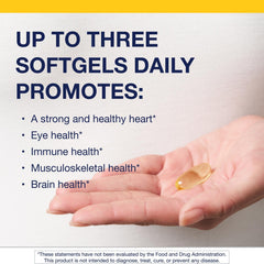 Softgels close-up highlighting purity and a smoother taste for easy daily use.