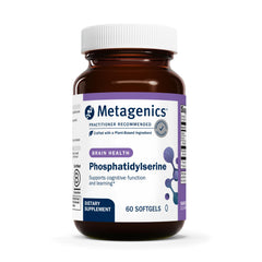 Metagenics Phosphatidylserine softgels front view supports focus and memory.