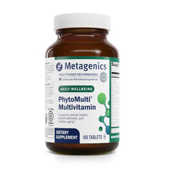 Metagenics PhytoMulti Without Iron bottle front view for daily antioxidant support.