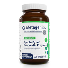 Metagenics SpectraZyme bottle with tablets for balanced digestion and gut comfort
