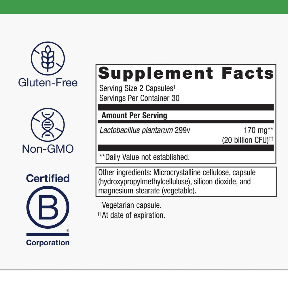Capsules in hand illustrate convenient, everyday probiotic use.
