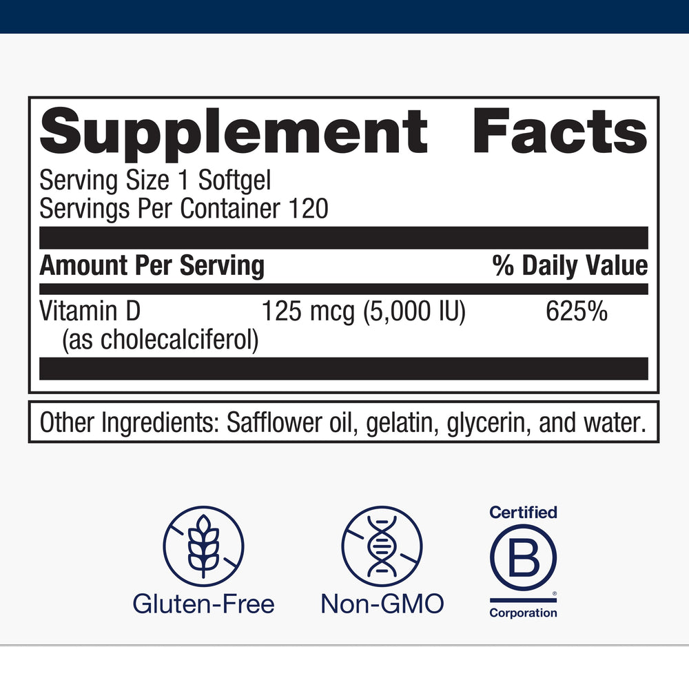 Zoomed view of Metagenics D3 softgels in oil-based formula