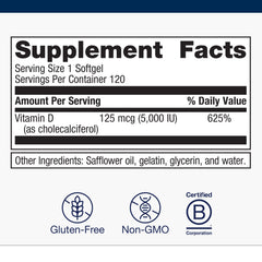 Zoomed view of Metagenics D3 softgels in oil-based formula