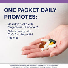 Metagenics DHA softgels bottle highlighting omega-3 support for memory and focus