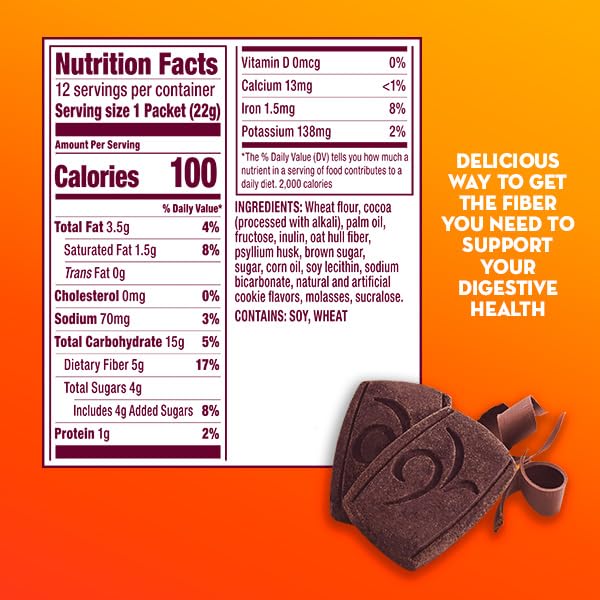 Travel-friendly Metamucil Chocolate Fiber Thins ideal for daily fiber on the go