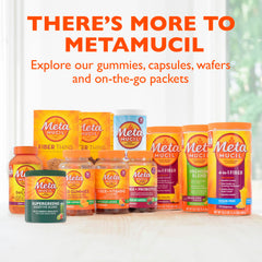 Metamucil Greens display highlights gluten-free plant-based fiber blend.