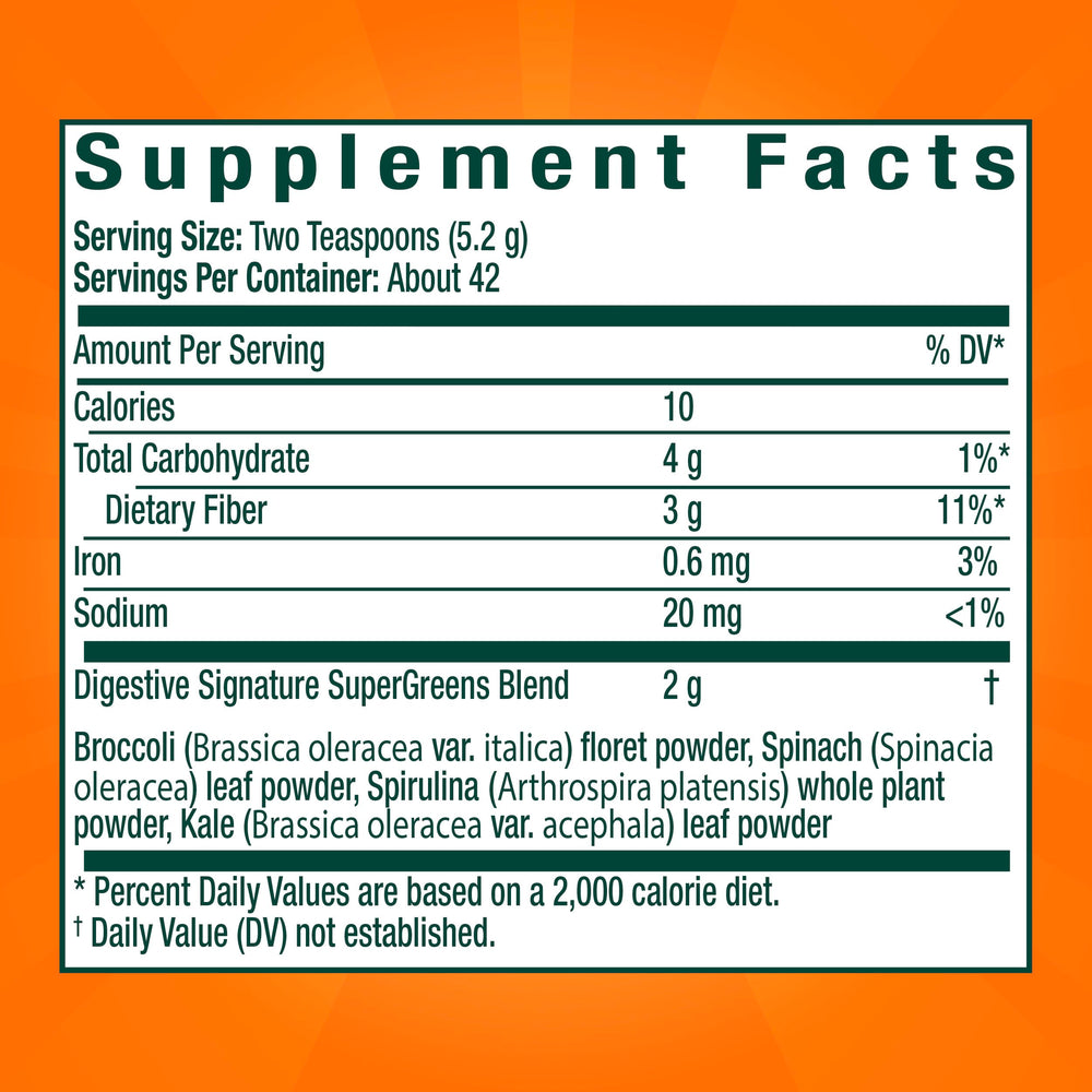 Metamucil Greens kiwi apple flavor showcases tasty fiber option.