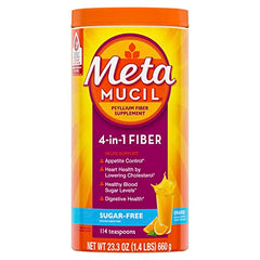 Metamucil serving dish with powder ready to mix.
