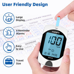 Metene TD-4116 control solution bottle for meter accuracy checks.