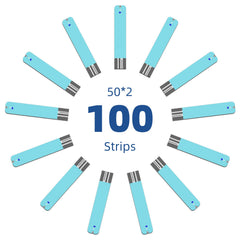 Metene TD-4116 strips closeup with fresh blood sample for rapid testing