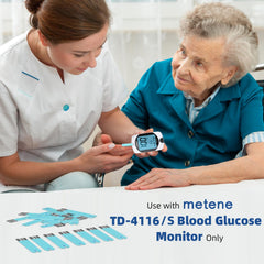 Metene TD-4116 strips in use for at-home glucose monitoring