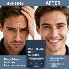 Methylene Blue Gummies bag back with quick glance nutrition