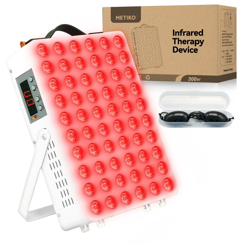 METIKO red light panel on stand, front view for full-body therapy potential