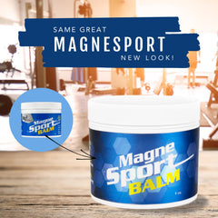 MagneSport balm applied to the knee area supports post-workout comfort.