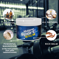 Close-up of MagneSport balm being massaged into the skin.
