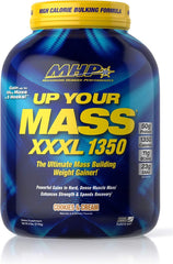 MHP UYM XXXL Cookies and Cream shake beside gym bag demonstrates fast and sustained protein support.