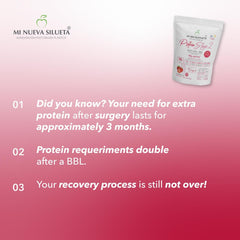 MI NUEVA SILUETA protein-scoop image emphasizes 25g protein per serving