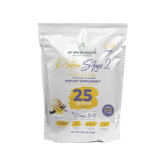 MI NUEVA SILUETA Stage 2 vanilla tub front view highlighting balanced post-op nutrition.