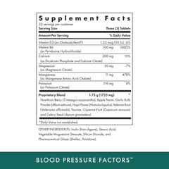 Michael's Blood Pressure Factors bottle back label showing ingredients and fluid balance cues