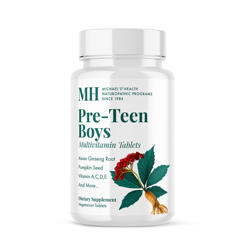 Michael's Health preteen multivitamin bottle for growing boys.