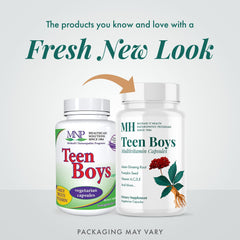 Michael's Health Teen Boys ingredients panel shows vegetarian formula and herbal blend