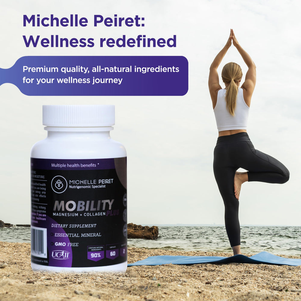 Michelle Peiret Mobility gluten-free and non-GMO badge on packaging