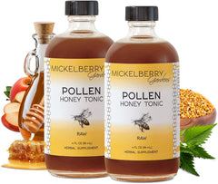 Mickelberry Gardens Pollen Honey Tonic bottle-oxymel for daily support.
