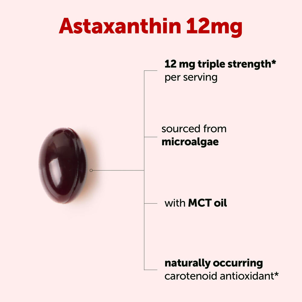 Micro Ingredients Astaxanthin with MCT oil bottle scene emphasizing absorption