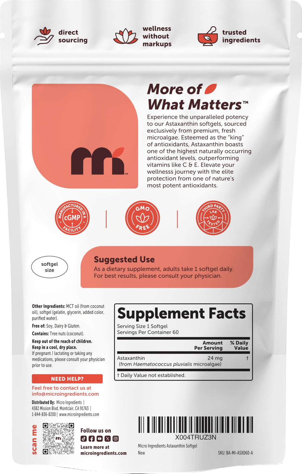 60-softgel pouch highlighting value and 2-month supply.