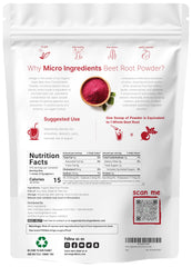 Micro Ingredients beet root powder scoop included for precise servings.